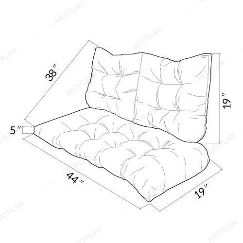 Latitude Run® Loveseat Outdoor Cushions Set 3 Piece & Reviews Wayfair